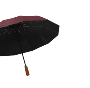 Paraguas de playa totalmente automático, resistente al viento, resistente al agua, grueso, con tres pliegues, impresión de logotipo personalizado para la lluvia