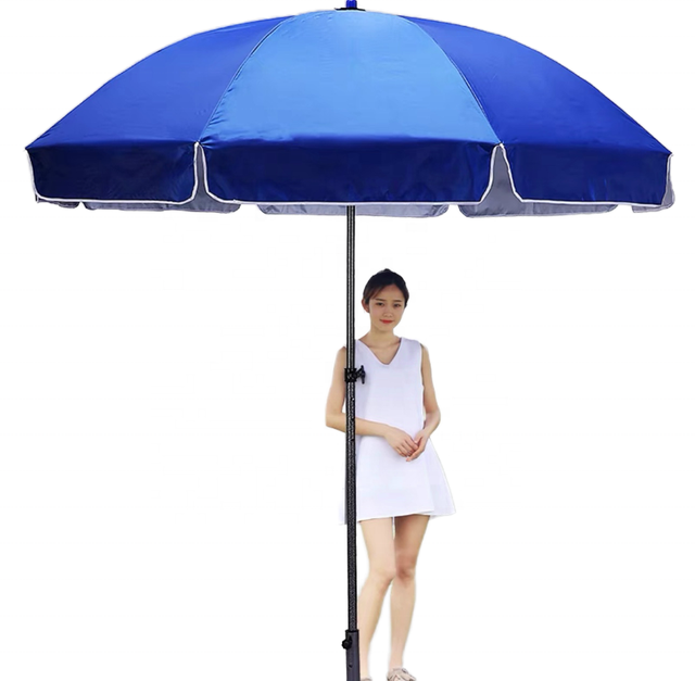 Diseño personalizado de alta calidad con impresión de logotipo Sun Smart promocional para publicidad Sombrilla de playa plegable al aire libre