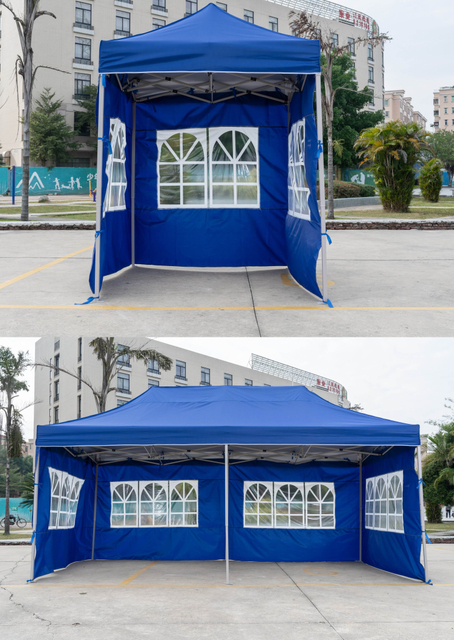 Carpa publicitaria con marco de acero de alta calidad, 10x10 pies, cubierta Oxford de pared lateral de tela de una sola capa con promociones de ventana