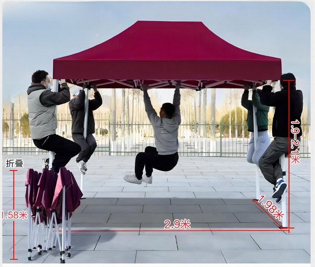 Carpas emergentes de acero personalizadas multidimensionales, carpa con dosel publicitario para eventos de exhibición de ferias comerciales, marco Hexagonal al aire libre