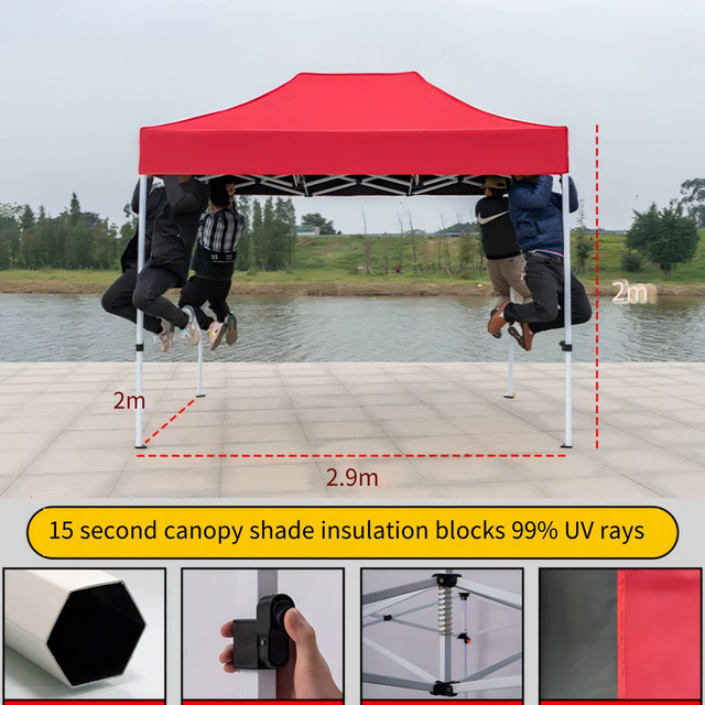 Toldo emergente de alta calidad, 2x2m, 2x3m, 3x3m, 3x4,5m, 3x6m, carpa para feria comercial, Gazebo plegable para publicidad exterior, tela de poliéster