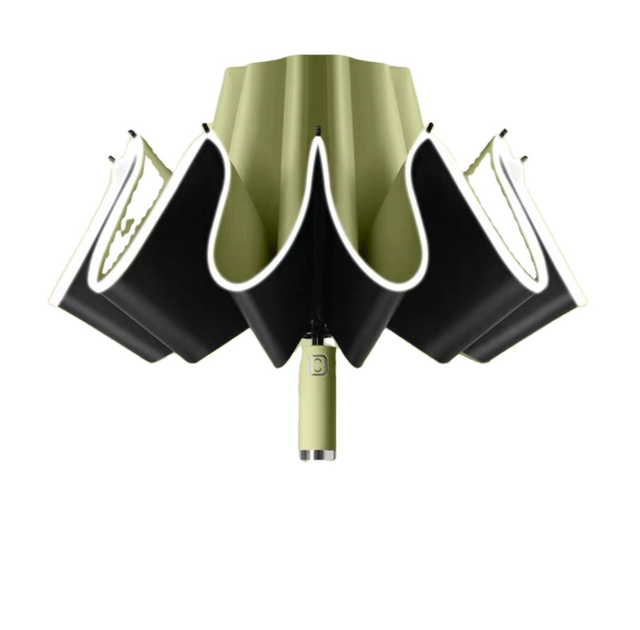Paraguas plegable portátil de 23 pulgadas y 10k con doble capa de ventilación, paraguas automático impermeable con revestimiento plateado