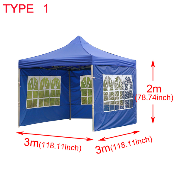 Carpa emergente plegable de acero portátil con dosel, impermeable, personalizable, impresión de logotipo, eventos con pared lateral de ventana