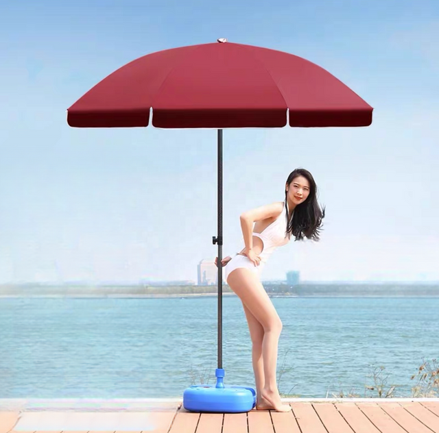 Paraguas de lujo personalizado a prueba de viento e impermeable para acampar en la playa, uso al aire libre promocional, Control Manual, venta al por mayor