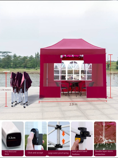 Tienda de campaña para ferias comerciales con sombrilla para exteriores con marco de diamante Hexagonal de alta calidad para eventos al aire libre y promociones a gran escala