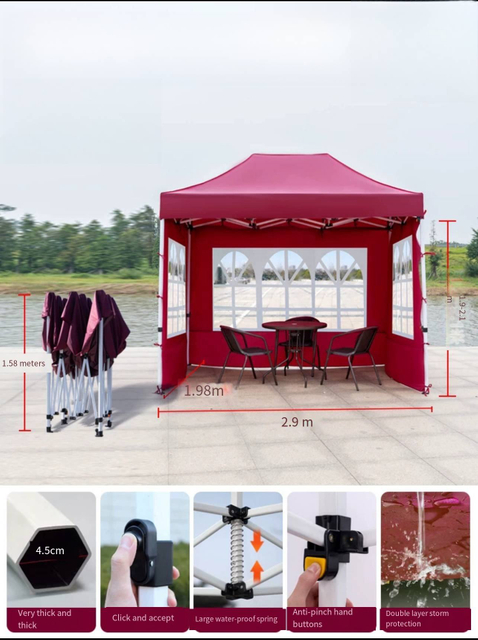 Gazebo grande plegable personalizado, tienda de campaña para fiestas, dosel para exteriores, parasol para jardín, toldo emergente para feria comercial, tiendas con marco de diamante Hexagonal