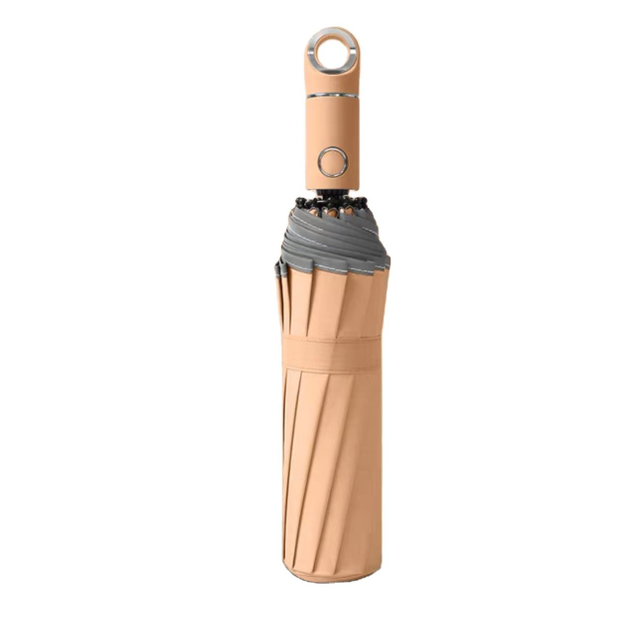 Venta al por mayor, nuevo, hebilla de anillo de 10 huesos, Color sólido, plegable, protección contra el sol y la lluvia, paraguas a prueba de viento para dos personas