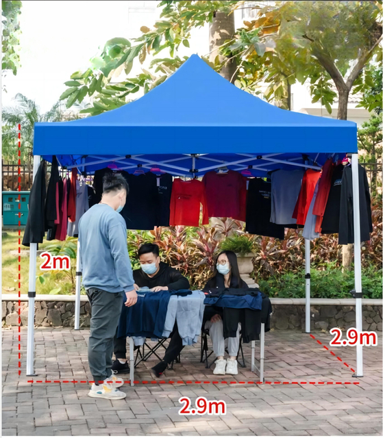 Logotipo publicitario, tienda de campaña para ferias comerciales al aire libre, evento de exposición, marquesina, tienda emergente con dosel